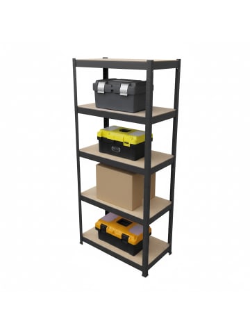 relaxdays 2 x Schwerlastregal in Schwarz - (B)60 x (H)180 x (T)30 cm