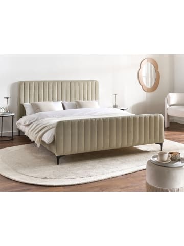 Beliani Doppelbett LUNAN in Beige/Schwarz - (W) 166 x (H) 101 x (L) 215 cm