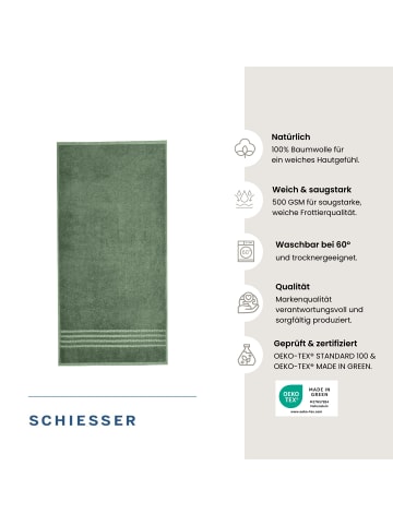 Schiesser Duschtuchset Milano 2-teilig in Dunkelgrün