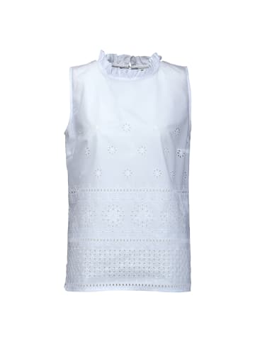 Berwin Ärmellose Bluse mit Bordüren-Lochstickerei