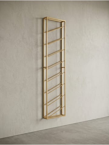 KADIMA DESIGN Weinregal Wand Metall 36x150x8 cm Groß für 8 Flaschen in Gold