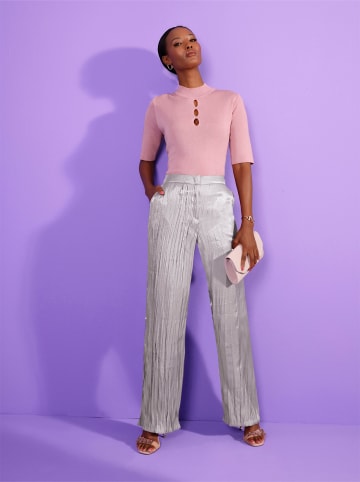 creation L Kurzarmpullover in hortensie