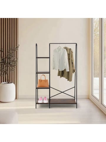 relaxdays Kleiderständer in Braun/ Schwarz - (B)100 x (H)160 x (T)40 cm
