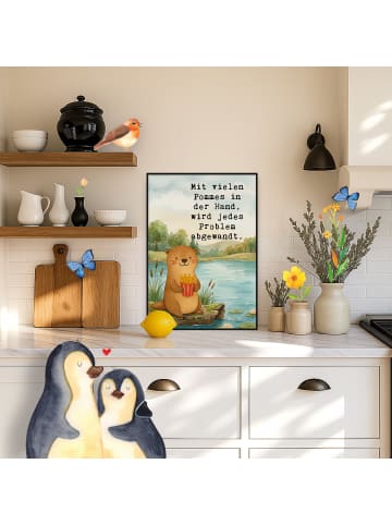 Mr. & Mrs. Panda Poster Otter See Pommes Design mit Spruch in Weiß