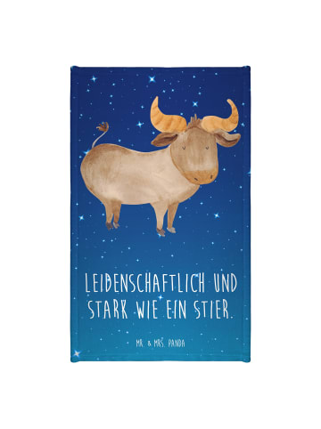 Mr. & Mrs. Panda Gästehandtuch Sternzeichen Stier mit Spruch in Sternenhimmel Blau