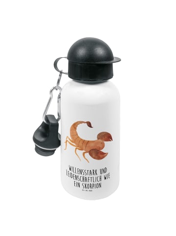 Mr. & Mrs. Panda Trinkflasche Sternzeichen Skorpion mit Spruch in Weiß