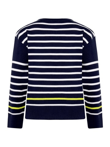 CARTOON Strickpullover mit Rundhalsausschnitt in Blau/Weiß