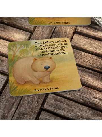 Mr. & Mrs. Panda Tassenuntersetzer Wombat Design mit Spruch in Weiß