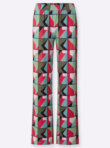 Heine Druckhose in pink-schwarz-bedruckt
