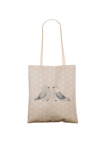 Mr. & Mrs. Panda Shopper Turteltauben Liebe ohne Spruch in Grau Pastell