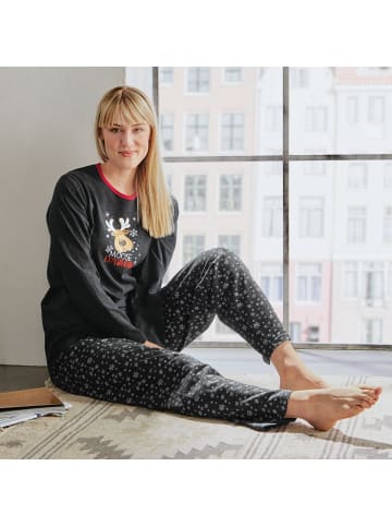 Erwin Müller Single-Jersey Schlafanzug in anthrazit