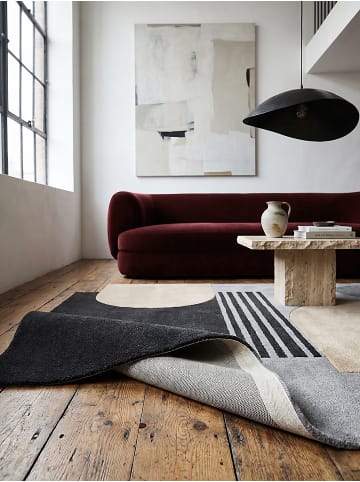 KADIMA DESIGN Teppich Wolle Handgetuftet HALLEIN Abstrakt Wohnzimmer Modern in Grau
