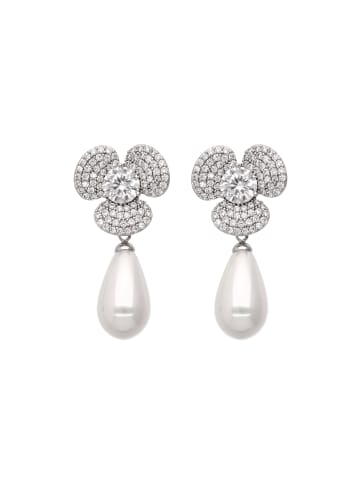 faina Women Drop Earrings in Silver White