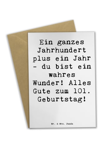 Mr. & Mrs. Panda Grußkarte Spruch 101 Geburtstag mit Spruch in Weiß
