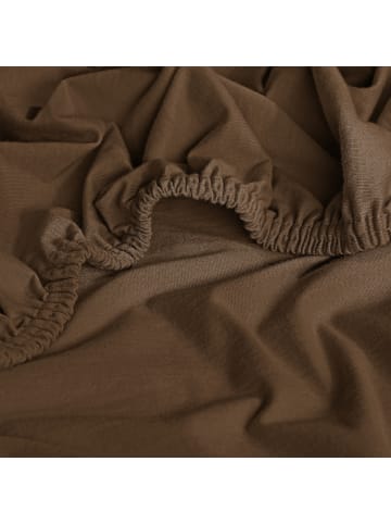 REDBEST Single-Jersey Boxspring-Spannbettlaken Denver in dunkelbraun