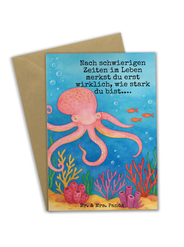 Mr. & Mrs. Panda Klappkarte Tintenfisch Design mit Spruch in Weiß