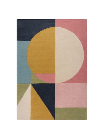 KADIMA DESIGN Teppich Wolle Geometrisch Strapazierfähig in Multicolor-Strahlend
