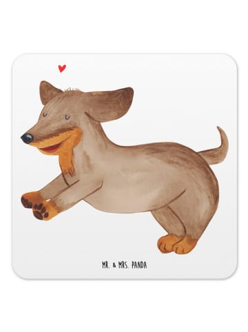 Mr. & Mrs. Panda Tassenuntersetzer Hund Dackel ohne Spruch in Weiß