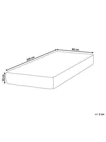 Beliani Matratze FLEX 7 PLUS in Weiß/Grau - (W) 80 x (H) 20 x (L) 200 cm H3/4 Fest