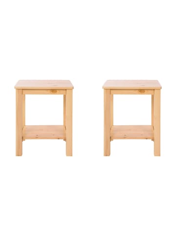 Homestyle4u Sitzhocker 2er Set 38x47x32 in Braun