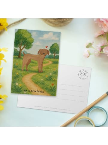 Mr. & Mrs. Panda Postkarte Hund Dogge Design ohne Spruch in Weiß