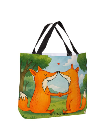 Mr. & Mrs. Panda Badetasche Füchse Liebe Design ohne Spruch in Weiß