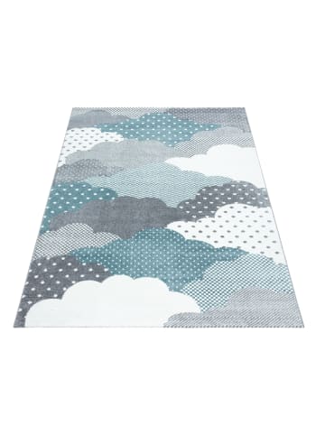 KADIMA DESIGN Teppich Kinder Kurzflor Wolken Polypropylen Kinderzimmer in Blau