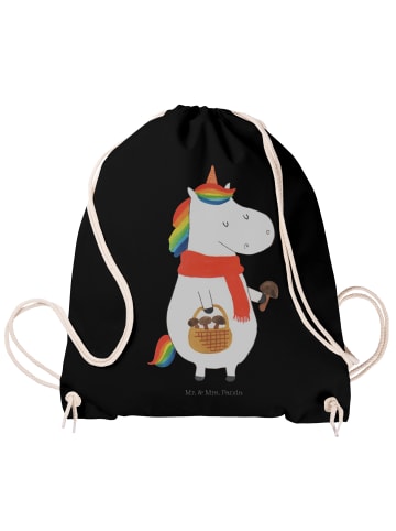 Mr. & Mrs. Panda Sportsack Einhorn Pilz ohne Spruch in Schwarz