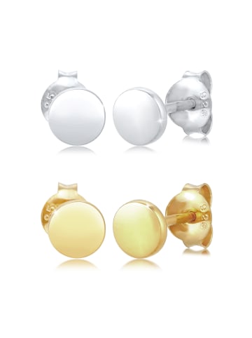 Elli Ohrringe 925 Sterling Silber Geo, Bi Color_Tri Color in Gold