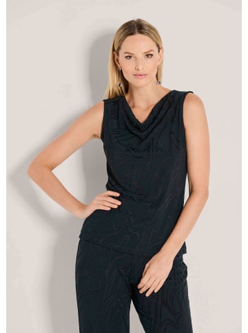 MADELEINE Elegantes Jersey-Oberteil mit Wasserfallkragen in marine / schwarz