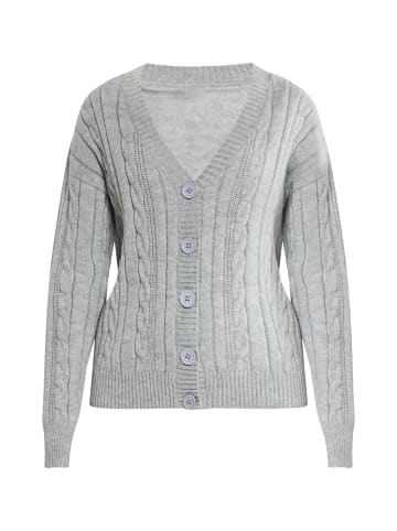 VINAJA Women Strickjacke Mit Knöpfen in Grau Melange
