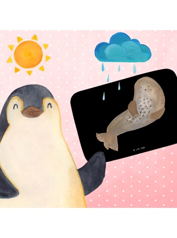 Mr. & Mrs. Panda Badematte Robbe Lachen ohne Spruch in Schwarz