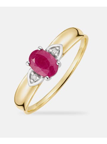 Diamant L'éternel Ring, mit Rubin, 375 Gelbgold