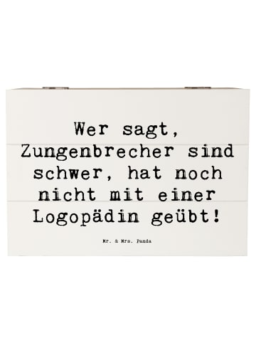 Mr. & Mrs. Panda Aufbewahrungsbox Spruch Training mit Logopädin ... in Weiß
