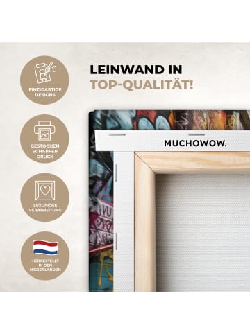MuchoWow Leinwand bilder Bunte Treppe (BxH)