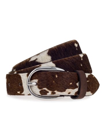 Vanzetti Gürtel Leder in dunkelbraun-offwhite