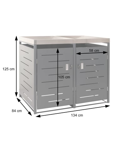 MCW 2er-Mülltonnenverkleidung H40