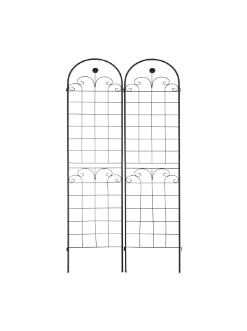 relaxdays 2 x Rankgitter in Schwarz - (B)50 x (H)180 cm