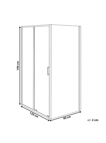 Beliani Duschkabine LANGUI in Silber - (W) 120 x (H) 190 x (L) 90 cm