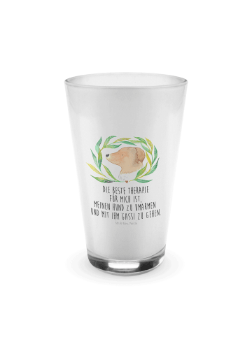 Mr. & Mrs. Panda Glas Hund Blumen mit Spruch in Transparent