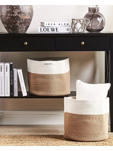 Beliani 2er-Set Korb ARDESEN in Beige/Weiß