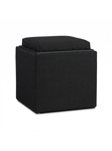 relaxdays Sitzhocker in Schwarz - (B)40,5 x (H)42x (T)40,5 cm