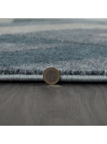 KADIMA DESIGN Kurzflor-Teppich Pflegeleicht NIDD Geometrisch Strapazierfähig in Blau