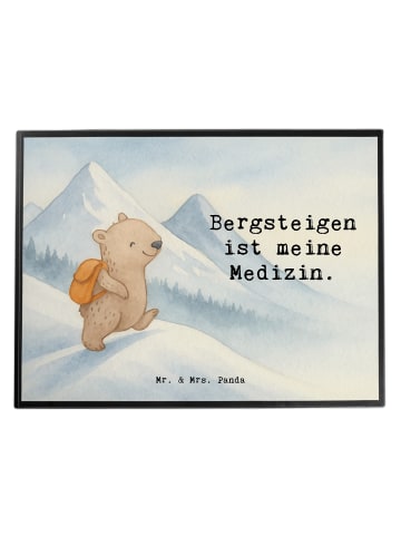 Mr. & Mrs. Panda Schreibunterlage Bär Bergsteigen Design mit Spruch in Weiß