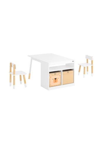 SoBuy Kinder-Tisch-Set in Reinweiß - (W) 60 x (H) 53 x (L) 90 cm