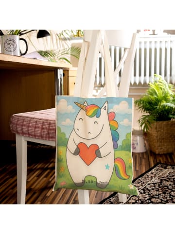 Mr. & Mrs. Panda shopping bag Einhorn Herz Design ohne Spruch in Weiß