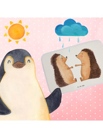 Mr. & Mrs. Panda Badematte Igel Liebe ohne Spruch in Weiß