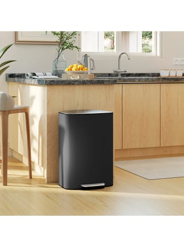 HOMCOM Küchen-Mülleimer-45,1L x 36,5B x 62,2H cm-Schwarz
