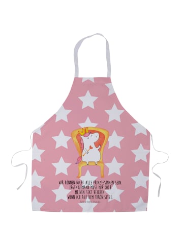 Mr. & Mrs. Panda Kochschürze Einhorn Prinzessin mit Spruch in Rot Pastell