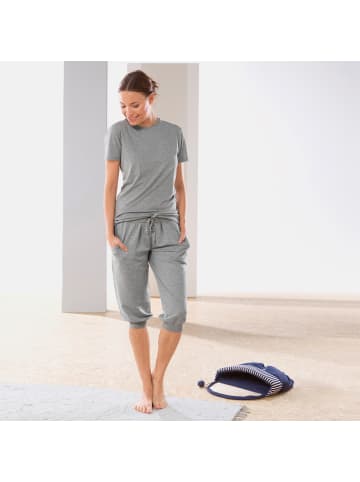 Erwin Müller Sweat Caprihose in grau meliert